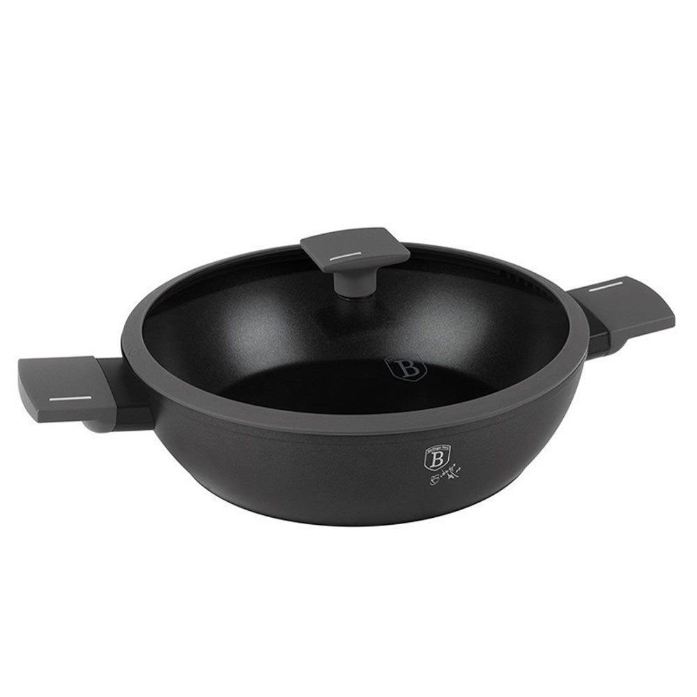 Levně BERLINGERHAUS Pánev hluboká s titanovým povrchem a poklicí 30 cm Antracit Collection BH-8129