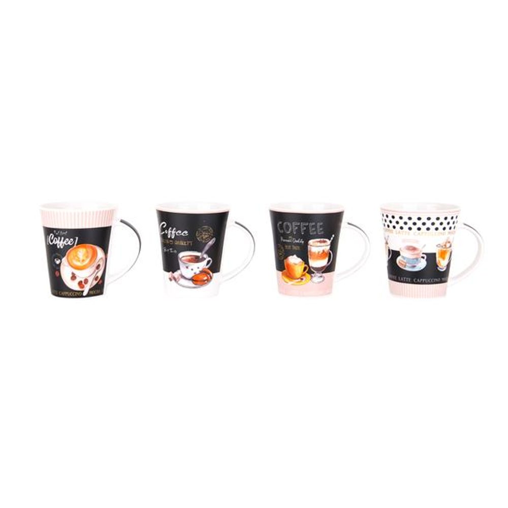 Levně TORO HRNEK COFFEE 350ML KERAMIKA 4 ASSORT