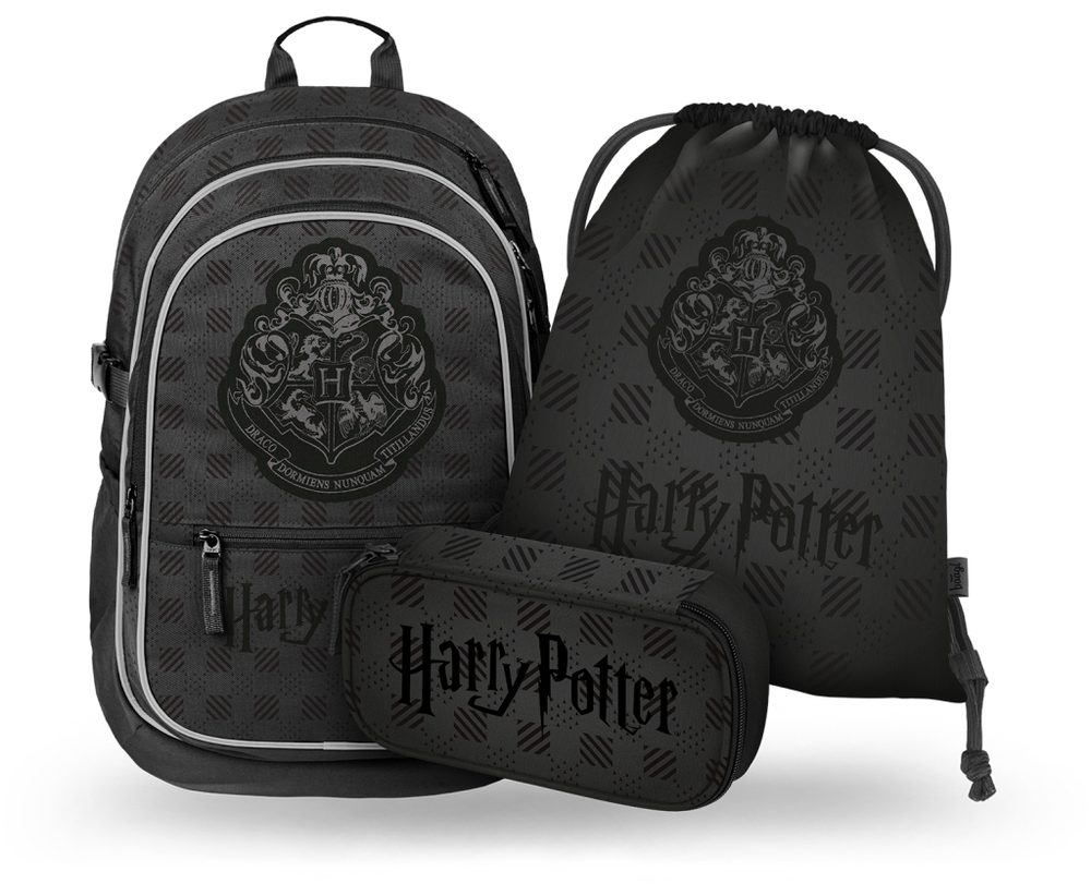 Levně BAAGL SET 3 Core Harry Potter Bradavice černý: batoh, penál, sáček