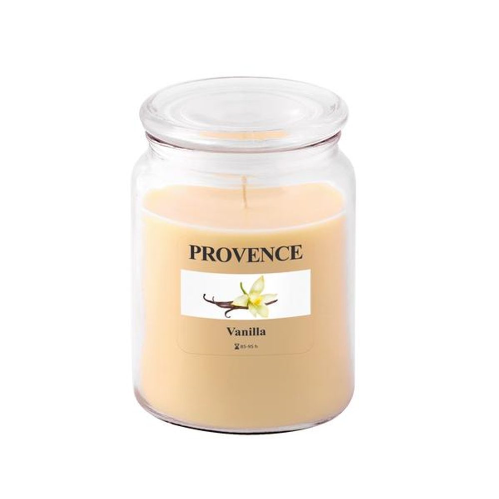 Levně Provence SVÍČKA VE SKLE S VÍČKEM 510G, VANILKA