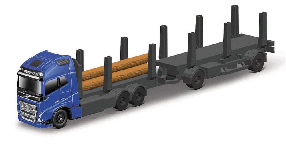 Levně Maisto - Mini pracovní stroje, Přívěs Volvo FH16 pro těžbu dřeva