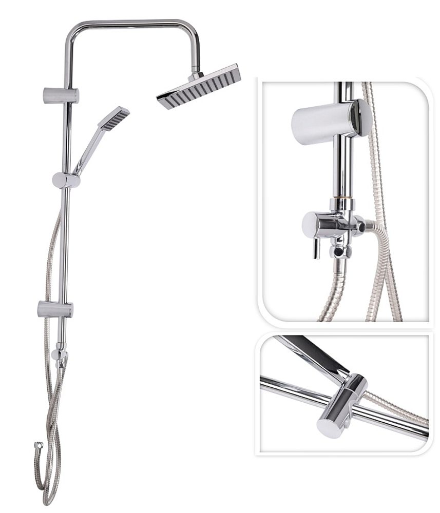 Levně EXCELLENT HOUSEWARE Sprchový set bez baterie na stěnu DÉŠŤ chrom KO-CF6000010