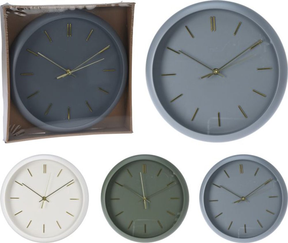 Levně hodiny d30cm, 4 druhy, nástěnné