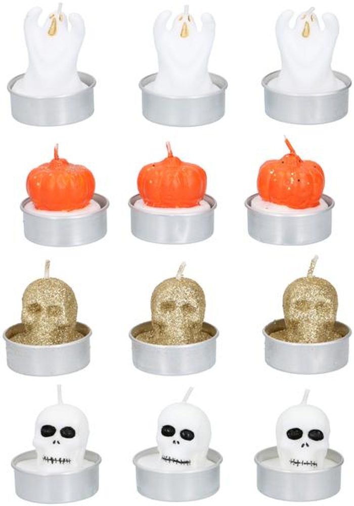 Levně Edco SVÍČKA ČAJOVÁ "HALLOWEEN" 3KS, 4 ASSORT