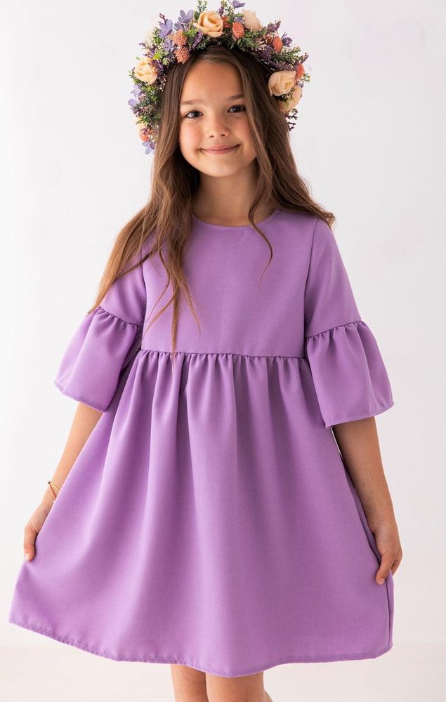 Levně Lily Grey Dívčí slavnostní boho šaty lila - 116