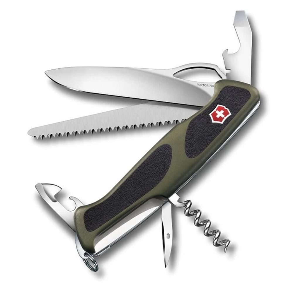 Levně nůž 12-funkcí RANGERGRIP 79, zelený/černý, 130mm, VICTORINOX