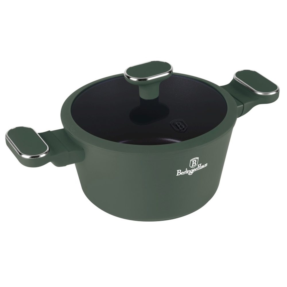 Levně BERLINGERHAUS Kastrol s titanovým povrchem a poklicí 20 cm Matte Green Collection BH-8200