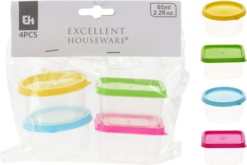 Levně box-sada 4ks, 65ml, mix barev, transp. plast