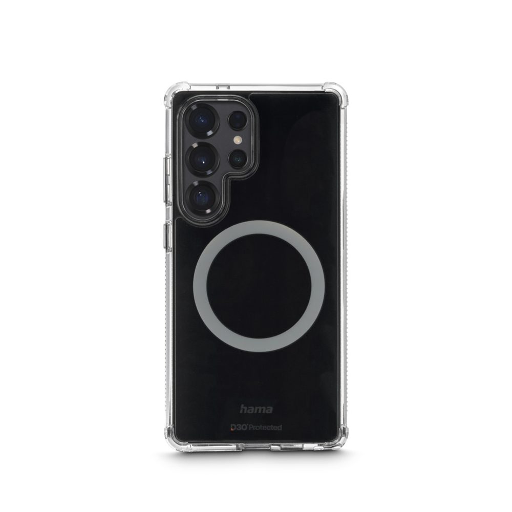 Levně Hama Extreme Protect, kryt pro Samsung Galaxy S25 Ultra, magnetický, D3O®, nežloutne, průhledný