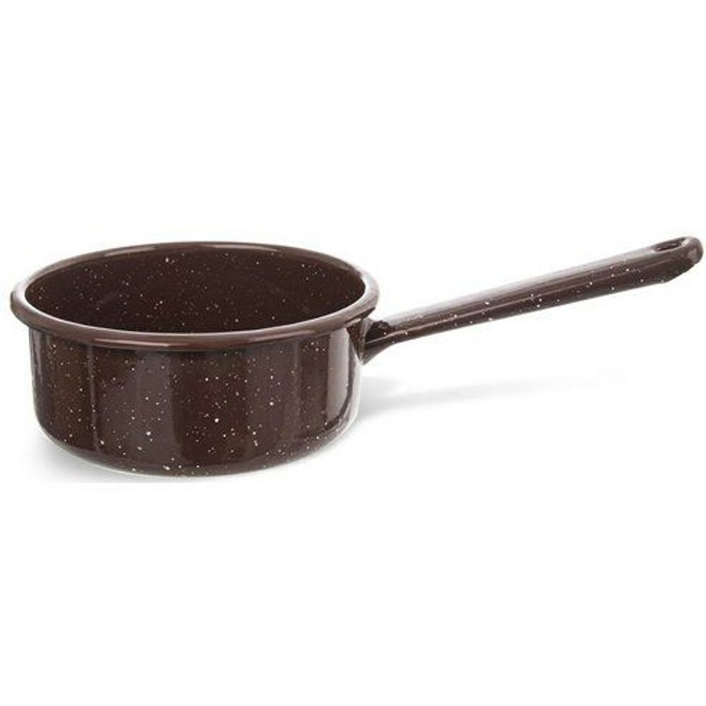 Levně rendlík d14cm s ručkou, BROWN, 0,9l, smalt