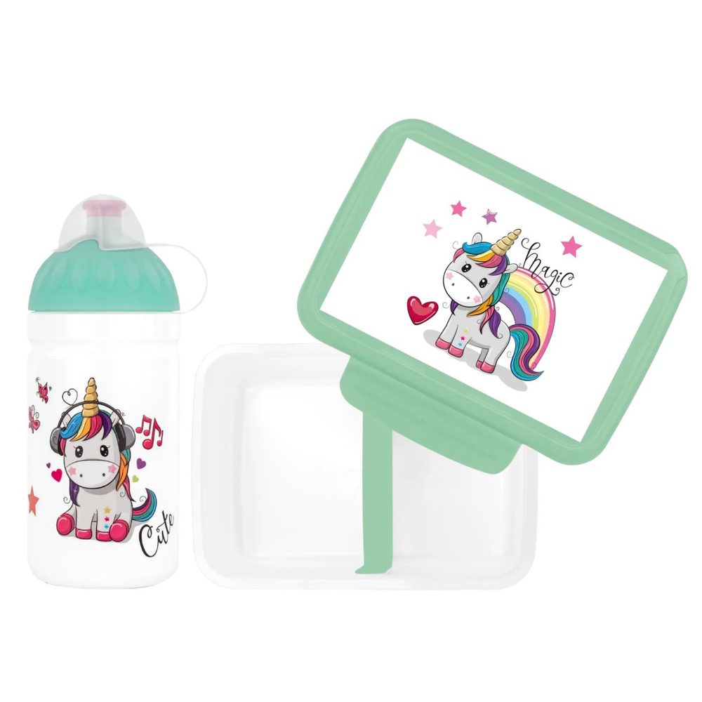 Levně Set SET Magic Unicorn - zdravá láhev/zdravá sváča