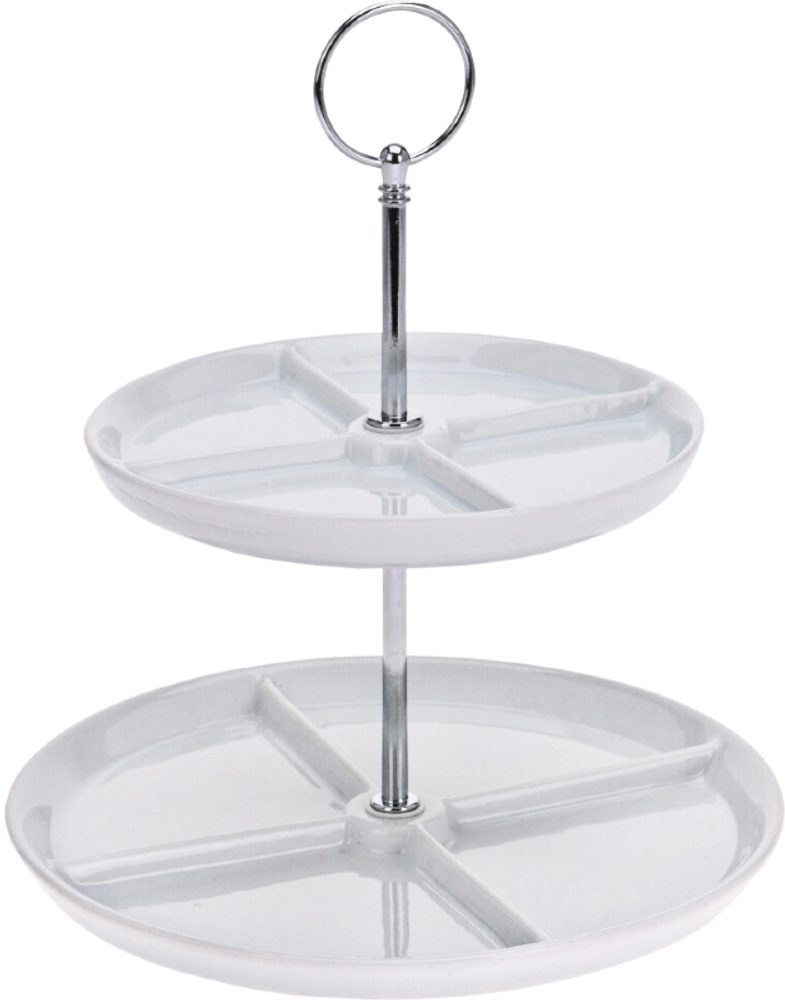 Levně EXCELLENT HOUSEWARE Etažér dvoupatrový porcelánový KO-795880410