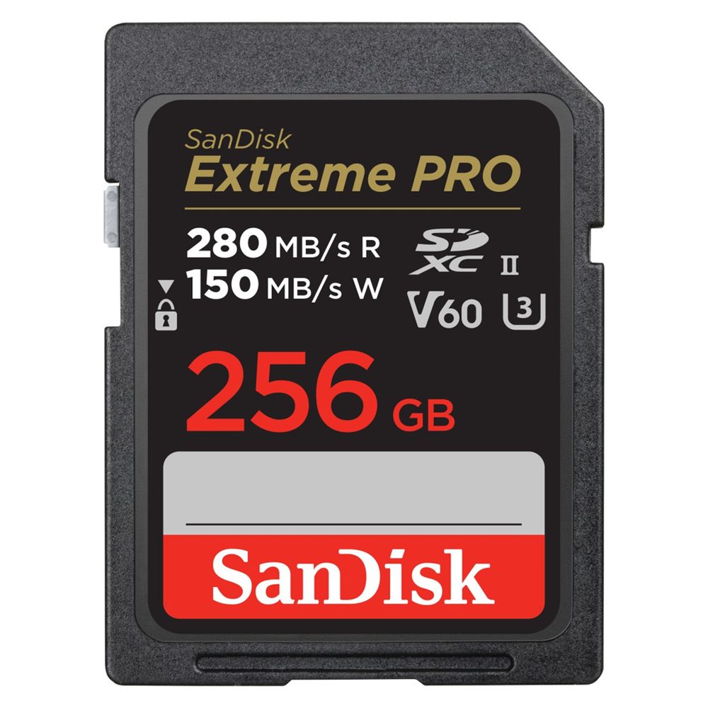 Levně SanDisk Extreme PRO 256 GB V60 UHS-II SD cards, 280/150 MB/s,V60,C10,UHS-II