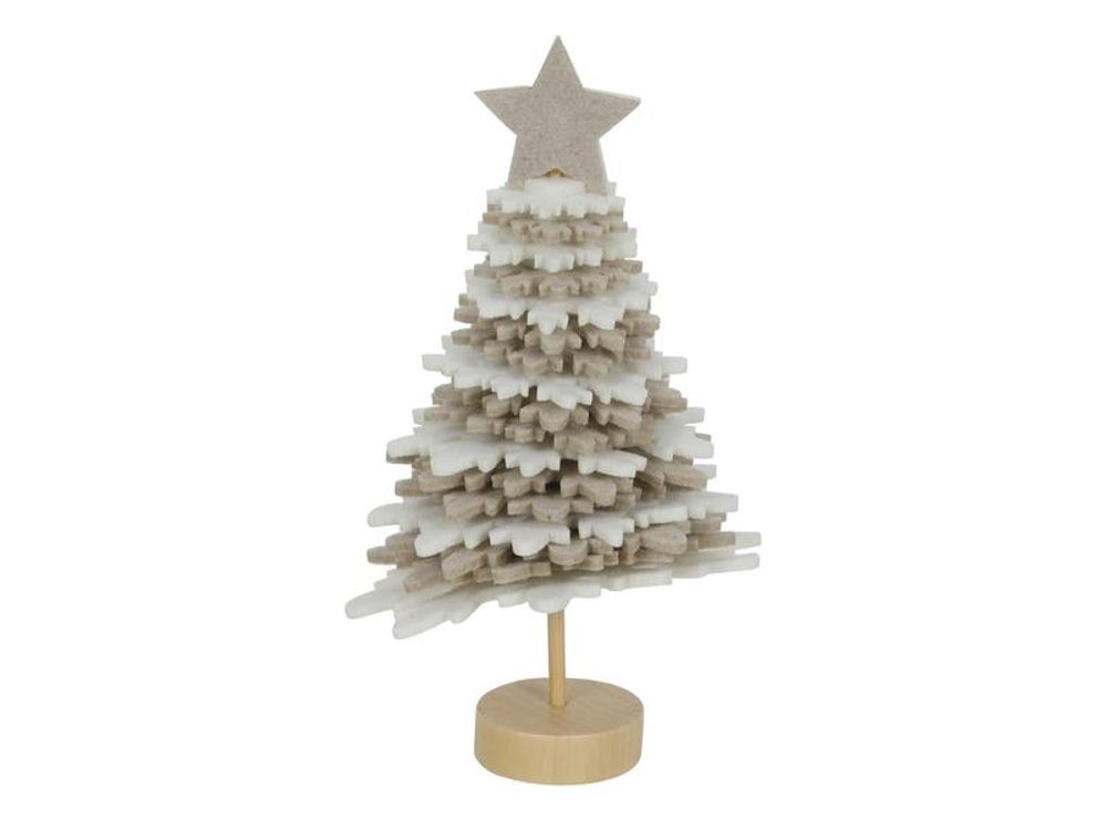 Levně HIT DEKORACE VÁNOČNÍ STOMEČEK 16 CM, BÍLÁ/BÉŽOVÁ