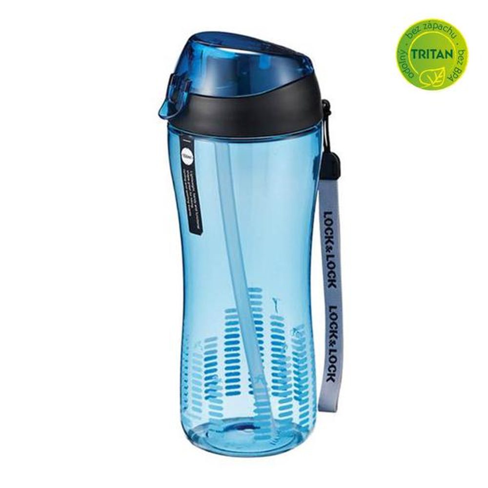 Levně LOCKNLOCK Sportovní láhev 550 ml se silikonovým brčkem - modrá