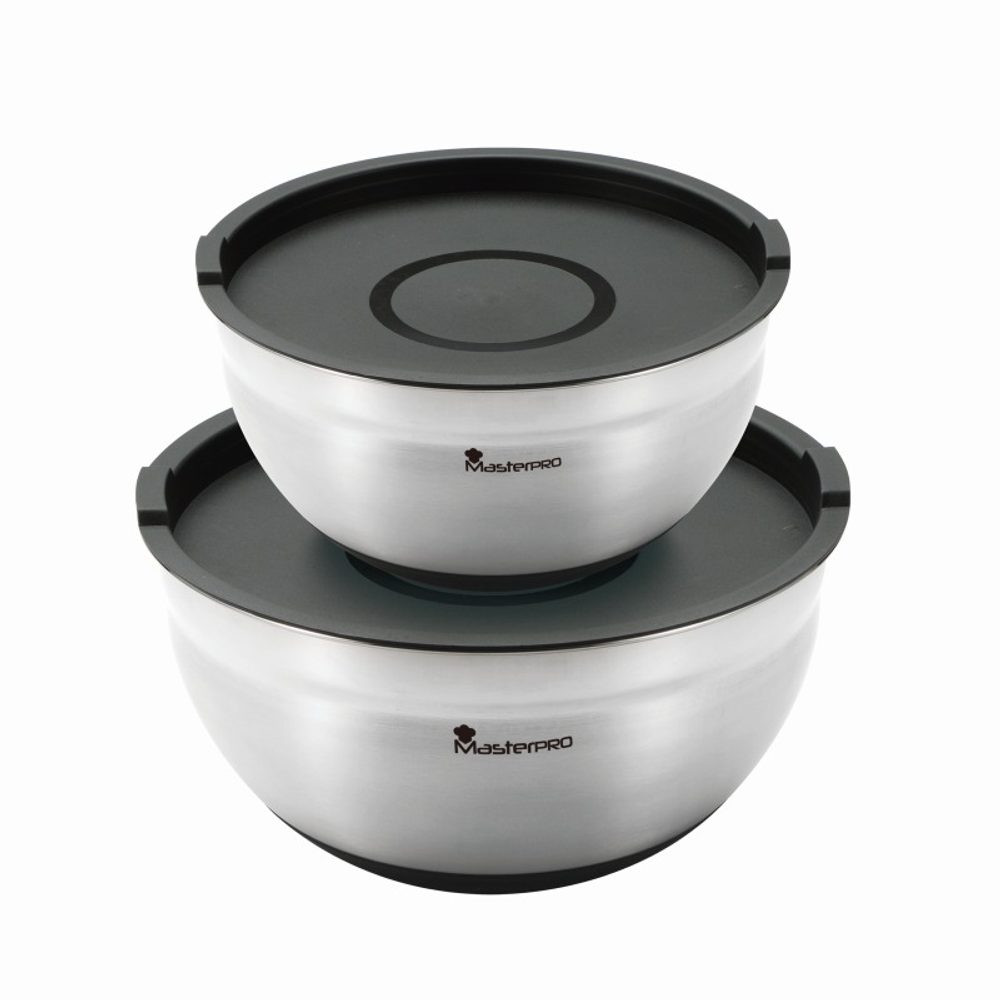 Levně MASTERPRO Sada misek s víkem FOODIES 2 ks nerez BGMP-1553