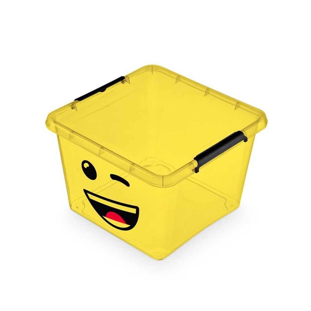 Levně box 32,0l IML-SMAJLÍK-rošťák, žlutý 39x39x26cm, děts., plast