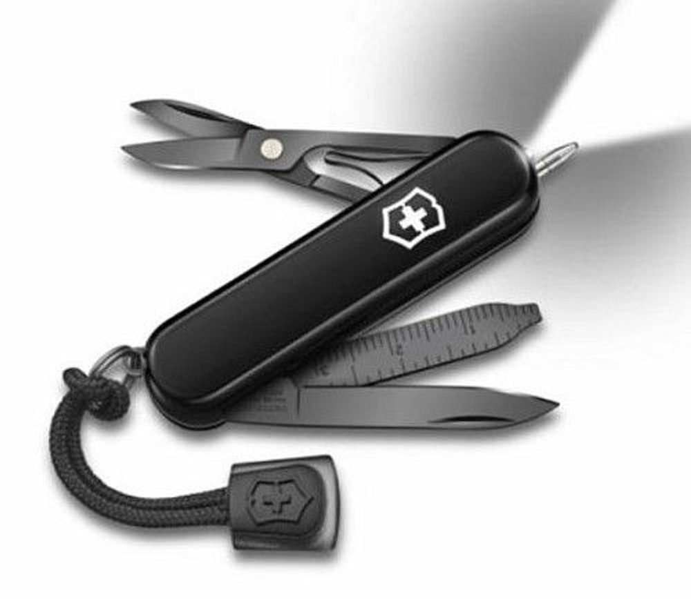 Levně nůž 7-funkcí 58mm Signature Lite Onyx Black, LED sv., Victorinox