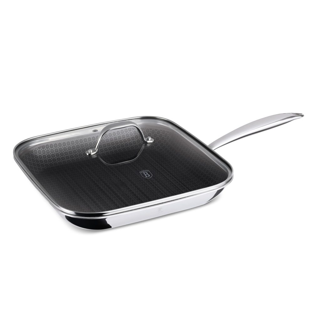 BERLINGERHAUS Pánev grilovací nerezová s nepřilnavým povrchem a víkem 28 cm Eternal Collection BH-8520