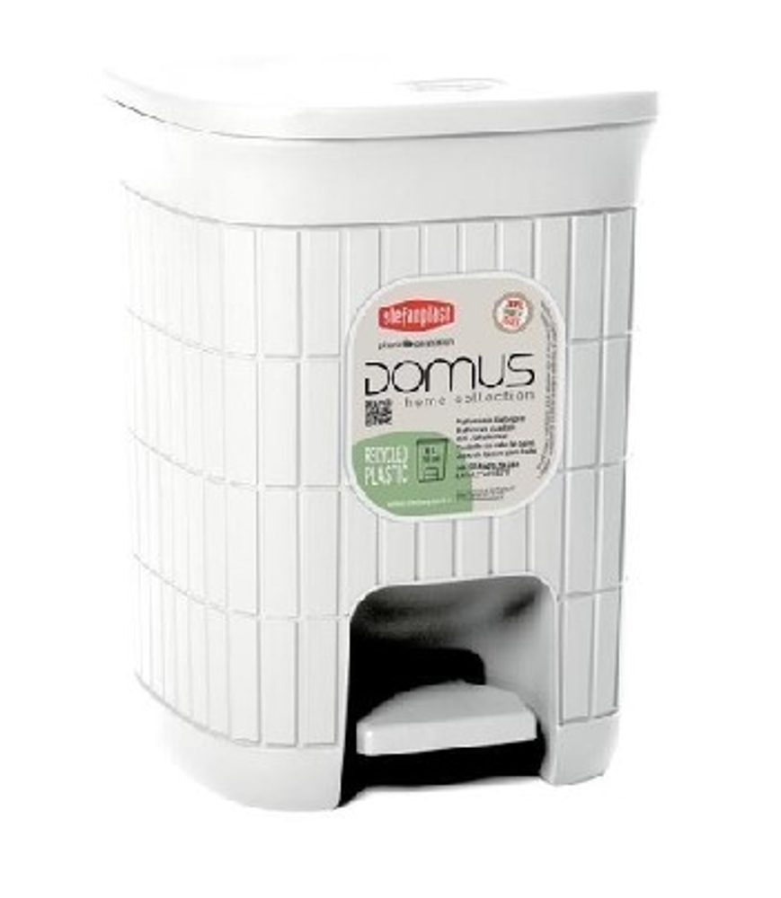 Levně koš odp. 6l pedál.bílý DOMUS, 20,5x20,5x28cm, plast