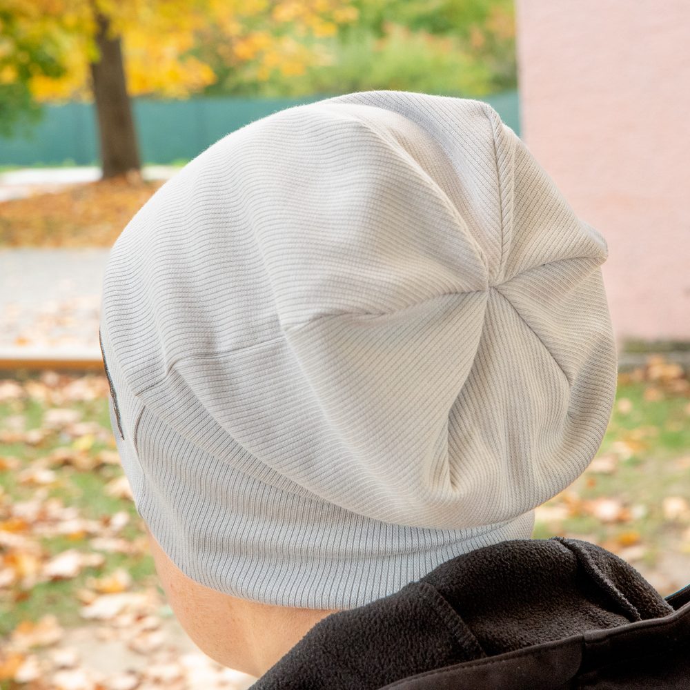 Levně ESITO Žebrovaná čepice spadená Color Grey - šedá - 50 šedá
