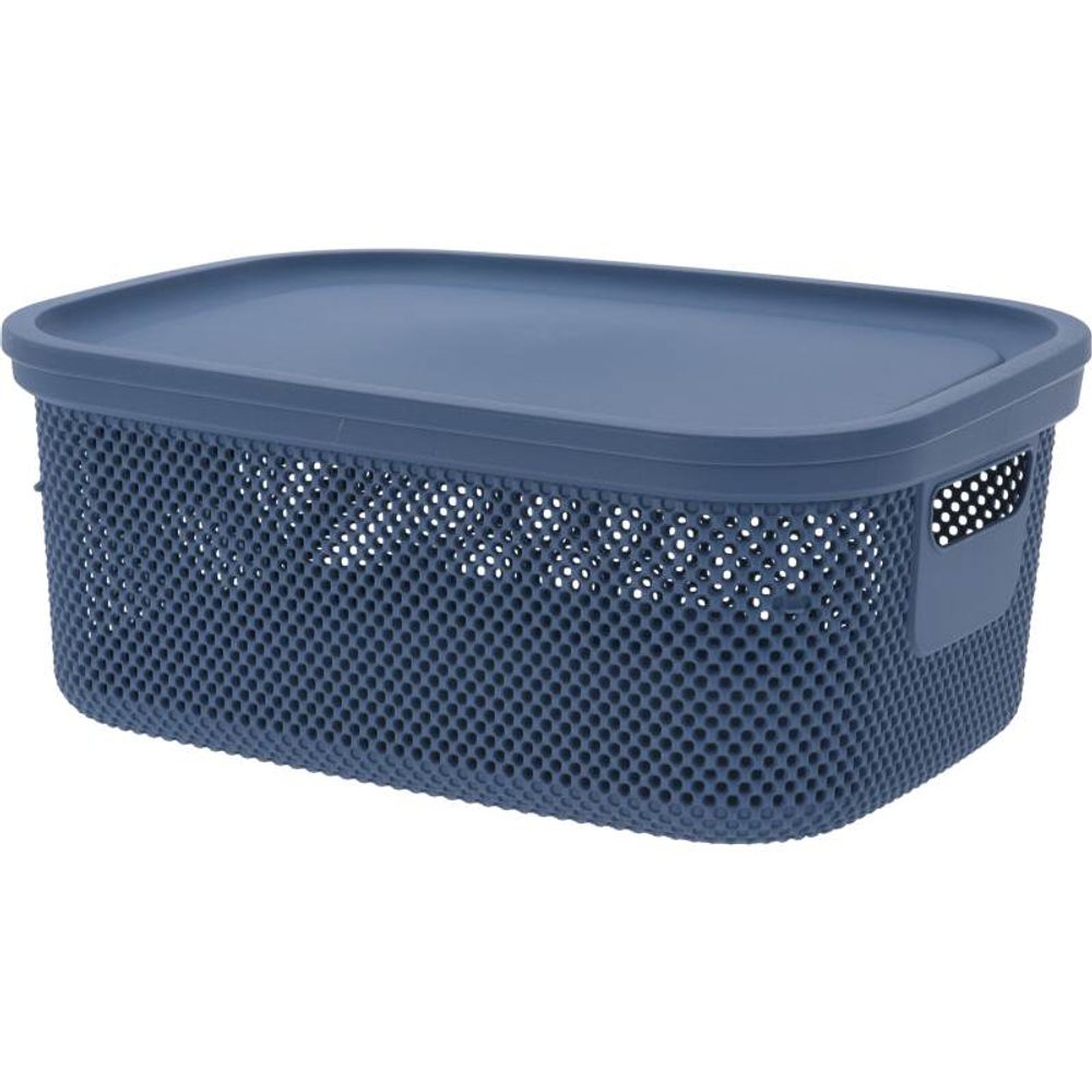 Levně EXCELLENT HOUSEWARE Úložný koš s víkem 12 l modrá KO-027000200modr