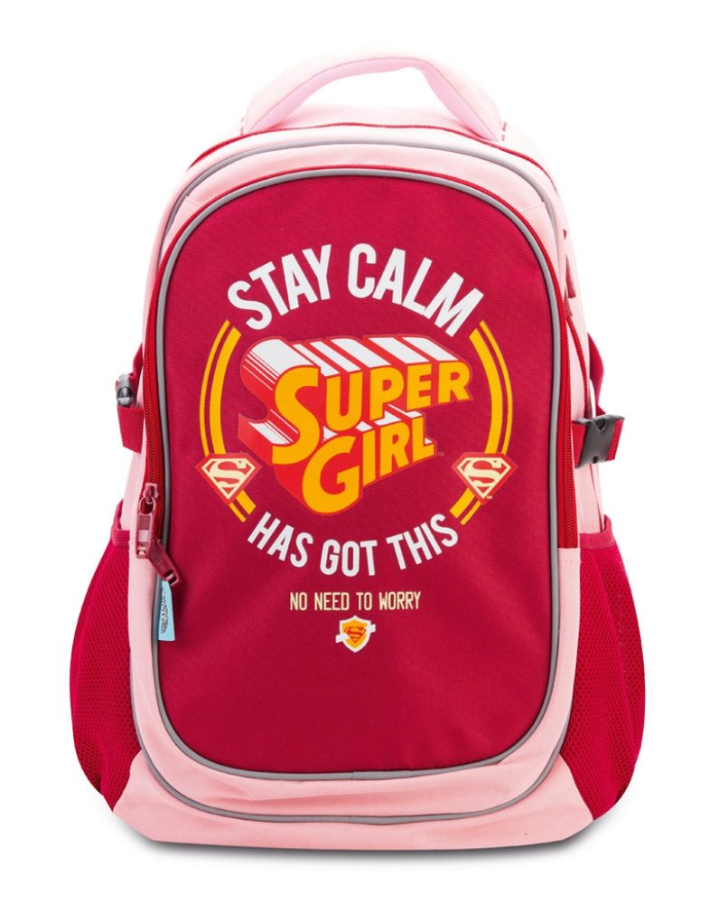 Presco Group Školní batoh s pončem Supergirl – STAY CALM