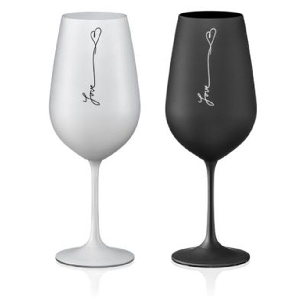 Levně sklen. 550ml, 2ks, LOVE, černý Crystalex, 40729/550/S1785, DB