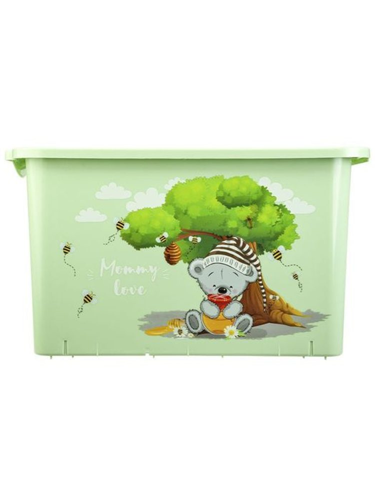 Levně box 21,0l MOMMY LOVE zel., víko, 40x24x23cm, plast