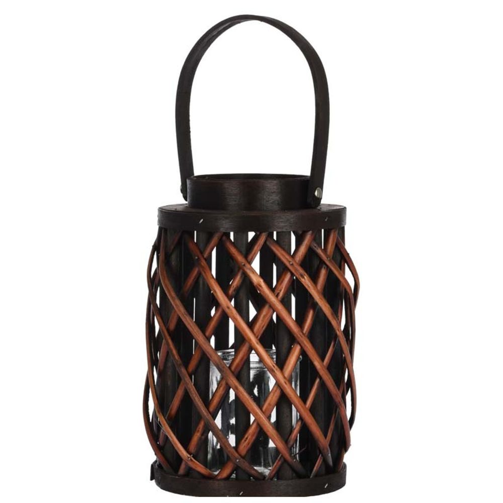 Levně PROGARDEN Lucerna na svíčku 25 cm hnědá vrba KO-438900040