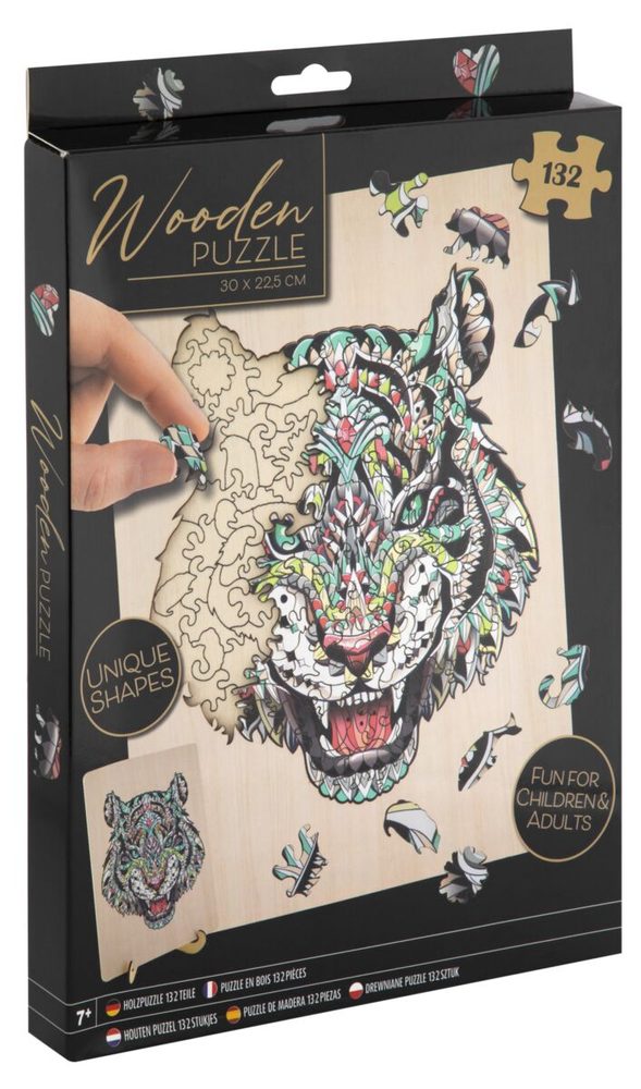 Levně Dřevěné puzzle Tygr - 132ks