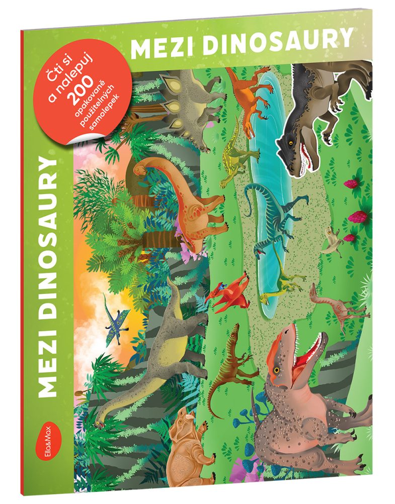 Levně Čti a nalepuj – MEZI DINOSAURY, kniha se samolepkami