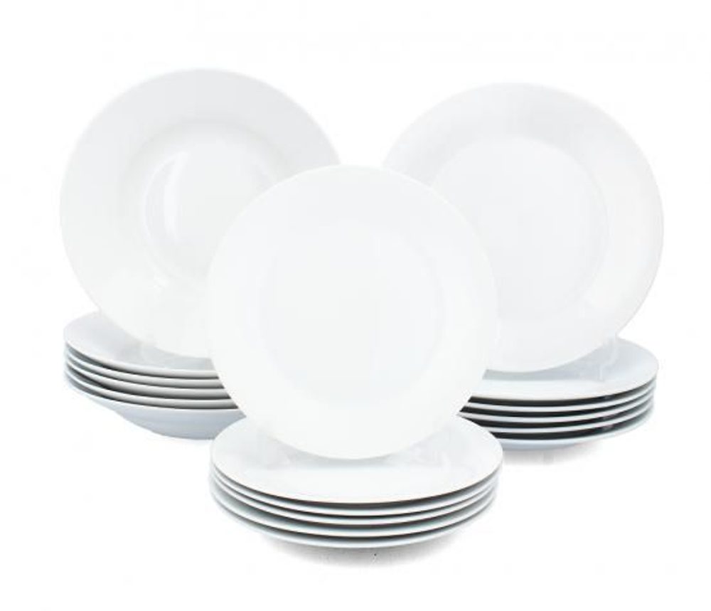 Levně soupr.18díl.jídelní BÍLÝ, porcelán