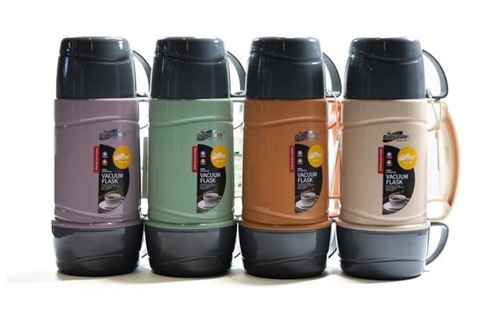 Levně termokonvice 0,65l 4barvy, šálek, (73060), plast/sklo
