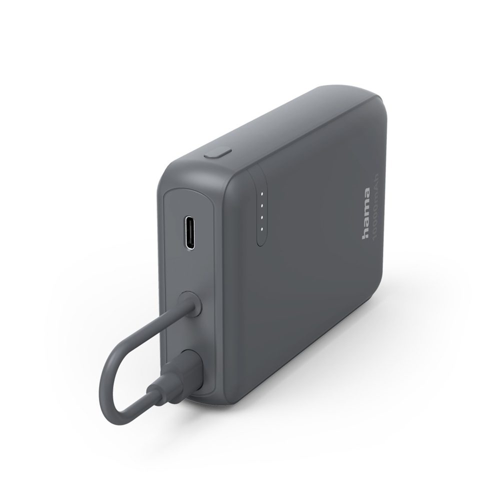 Levně Hama Travel, powerbanka 10000 mAh, 3 A, výstup: 2x USB-C, s integrovaným kabelem
