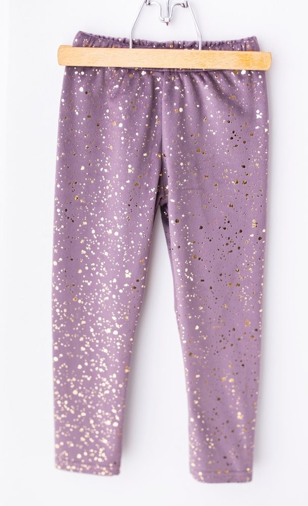 Levně Premium sametové Lily Grey legíny PURPLE - 104
