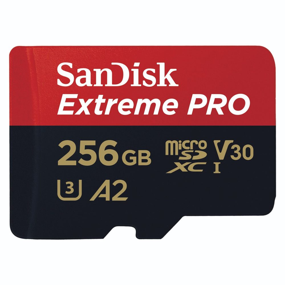 Levně SanDisk Extreme PRO microSDXC 256GB + SD Adapter 200MB/s and 140MB/s A2 C10 V30 UHS-I U3