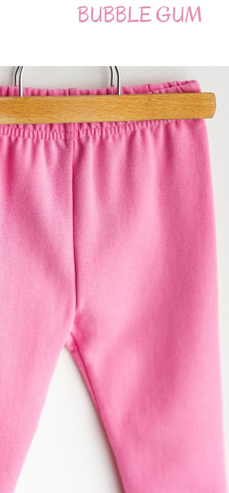 Levně Termo legíny dívčí jednobarevné bubble gum - 104