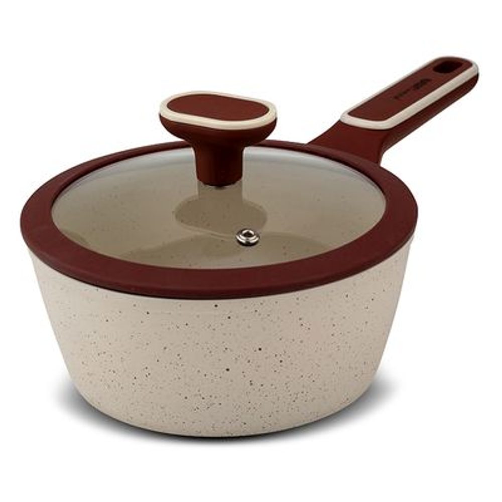 Levně rendlík d18cm+PO skl. s rukojetí, TERRESTRIAL, nepřil.povrch-béž.granit, indukce