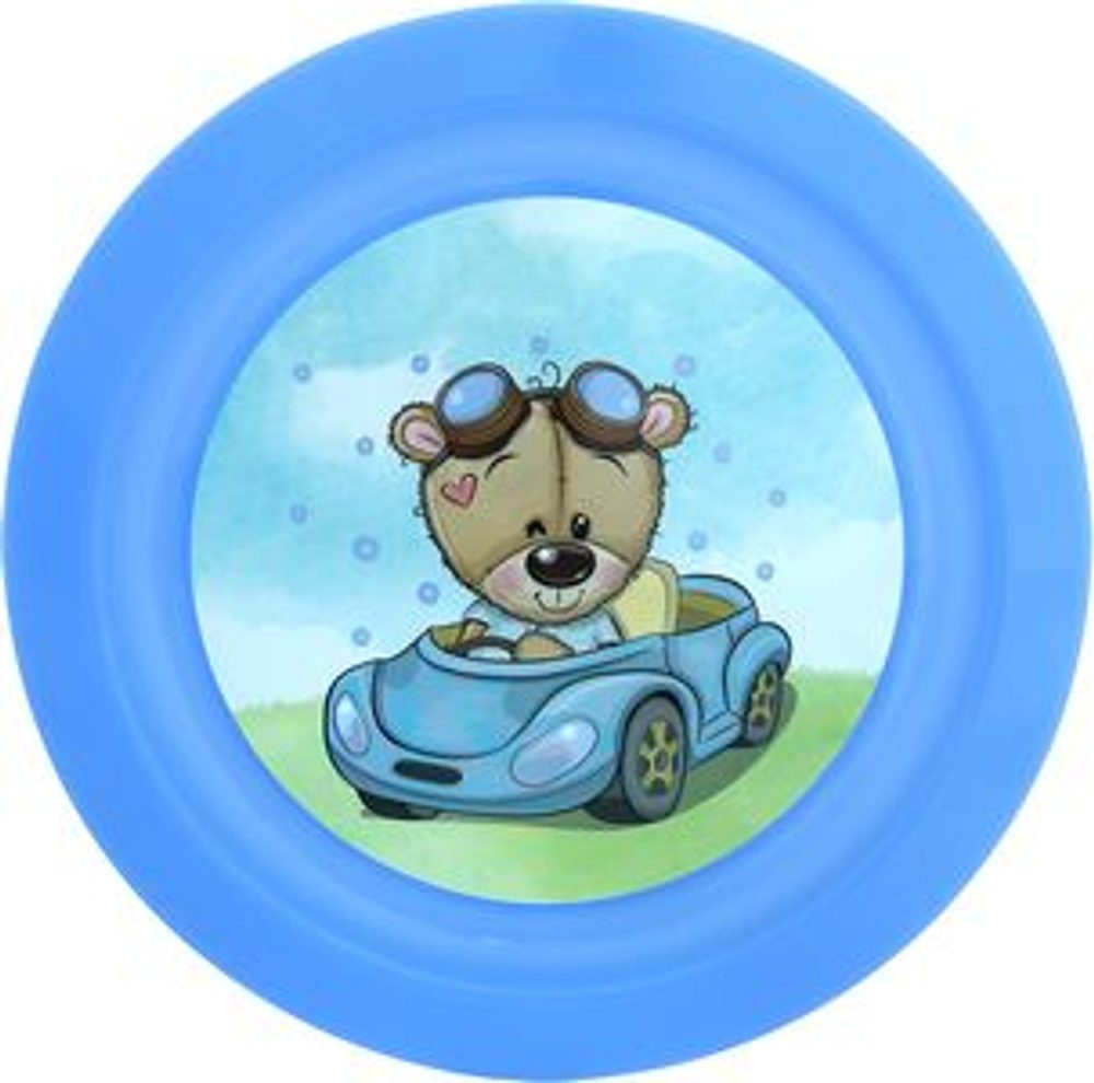 Levně talíř d21cm měl. MEDVÍDEK auto IML, aqua, dětský, plast