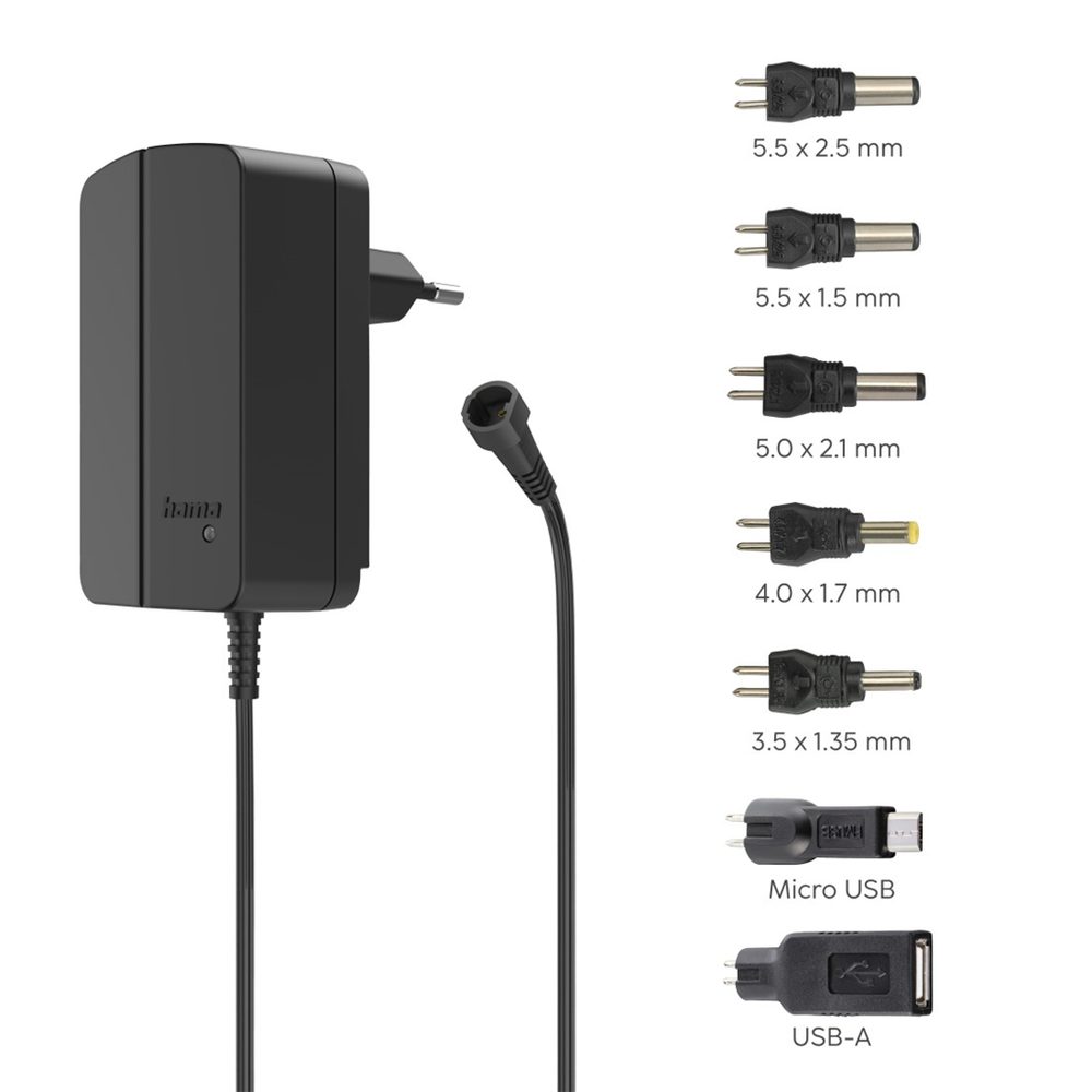 Levně Hama univerzální síťový napájecí zdroj 12 V/2250 mA, nastavitelný, 7 konektorů