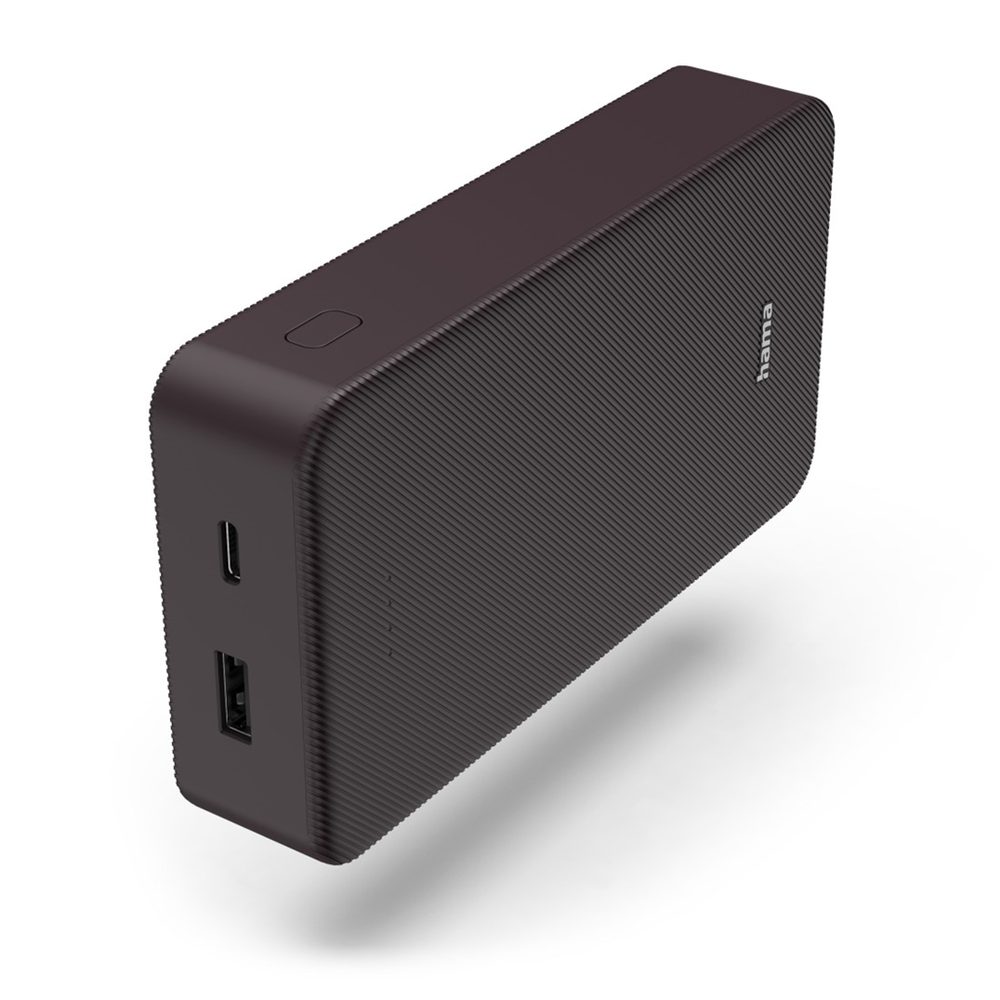 Levně Hama Colour 20, powerbanka 20000 mAh, 3 A, výstup: USB-C, USB-A, slivková