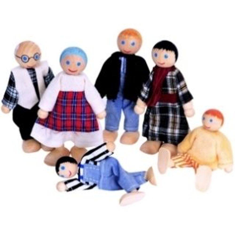 Levně WOODY Panenky do domečku, 6 ks