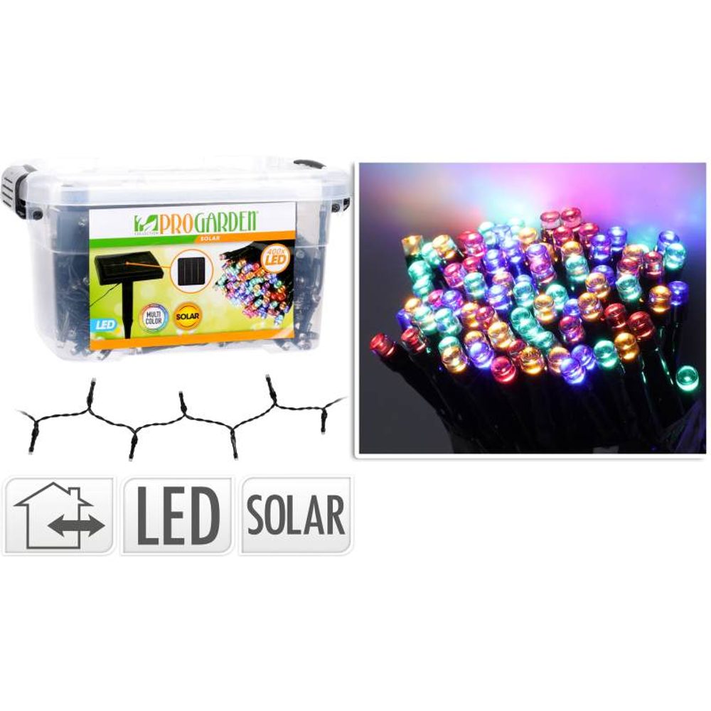 Levně HOMESTYLING Světelný řetěz solární multicolor 400 LED / 24 m KO-DX9520020