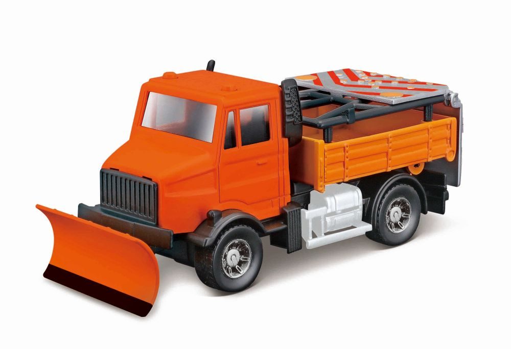 Levně Bburago 1:43 servisné vozidlá Road Security with Snow Plough and Signal Board