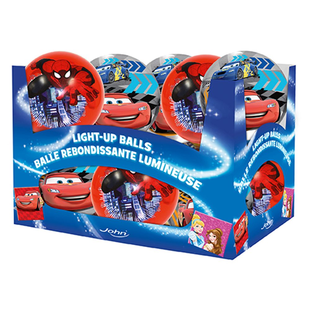 Levně Míč svtící Cars & Spider-Man 100mm asst.