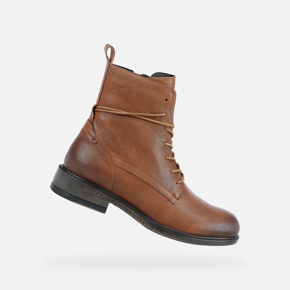 Hnědá dámská kotníková obuv Geox Catria - 36