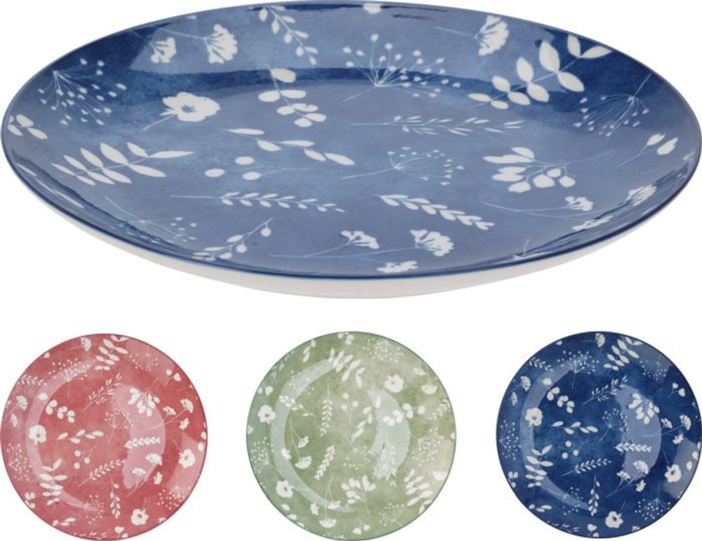 Levně talíř d19cm dezertní, KVÍTÍ, mix barev, porcelán