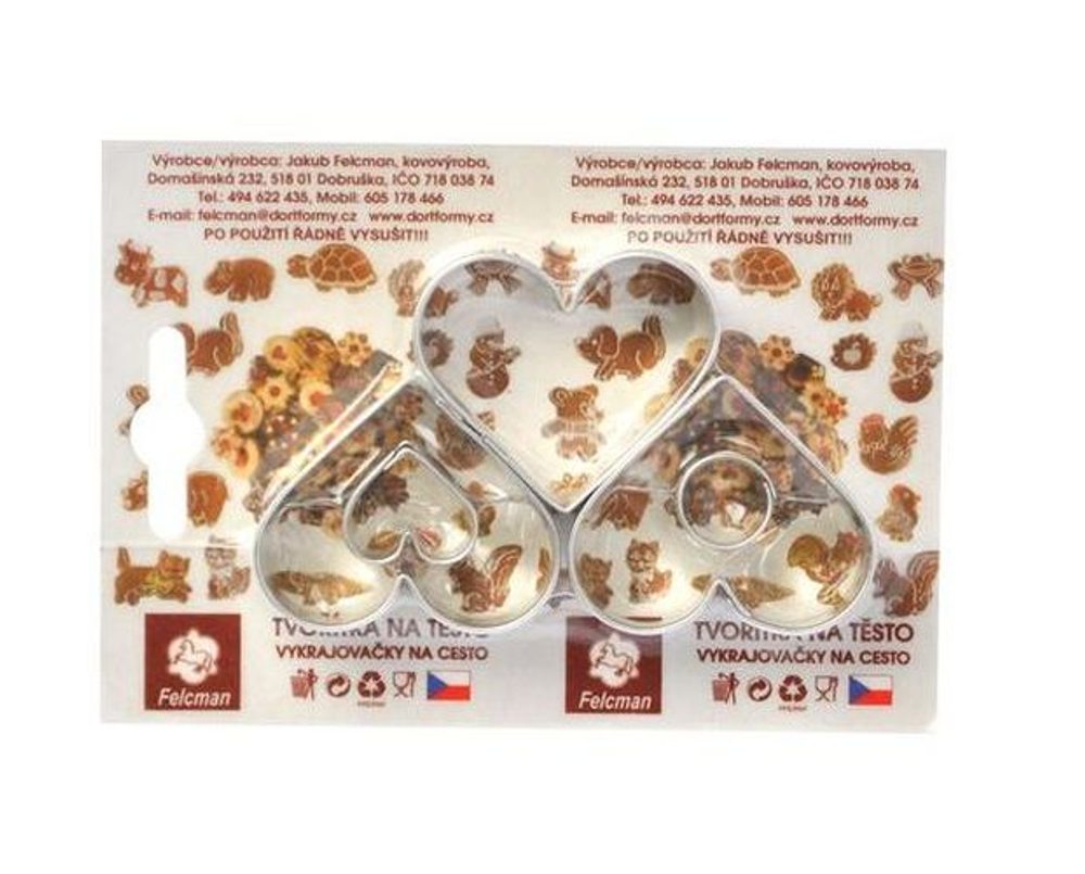 Levně vykr.NR 0895 Srdce m., 4,1cm, 3ks /b.SKIN/