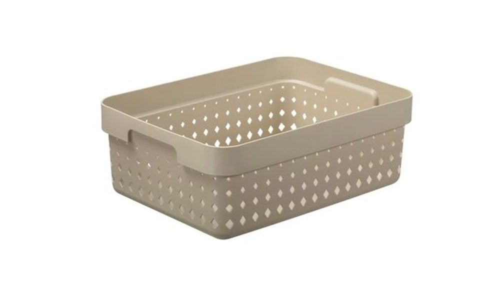 Levně košík SEOUL M, 36x27x13cm-sv.béžový, plast